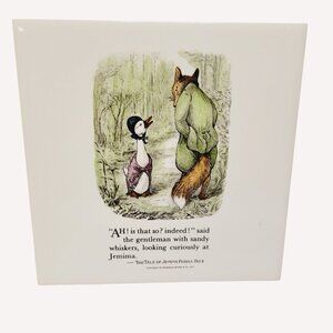Vtg The Tale of Jemima Puddle Duck Themed Trivet Tile Duck Wolf